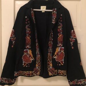 Anthropologie dark navy blazer